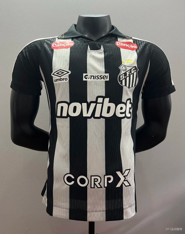 AAA Quality Santos 26/27 Away Black/White Sponsor Jersey(Player)